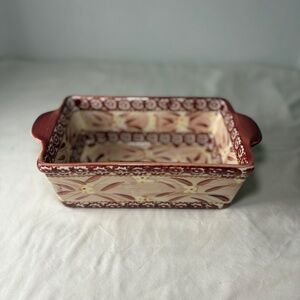 Temptations By Tara Ovenware Baking Loaf Pan Old World Cranberry/Red 1.5 Qt.
